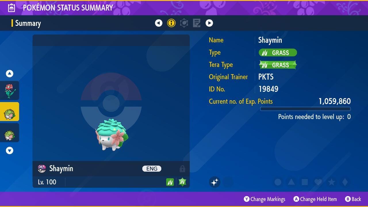Shiny SHAYMIN Pokémon Scarlet Violet 6IV Competitive Battle Ready Pokémon card photo 2