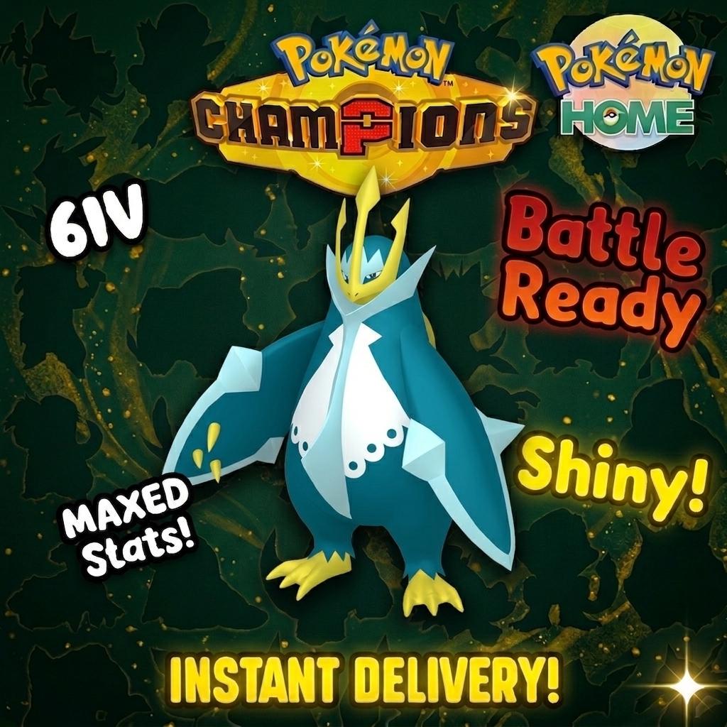 Shiny Empoleon Pokémon Champions 6IV Competitive Battle Ready – Champions Pokémon card photo