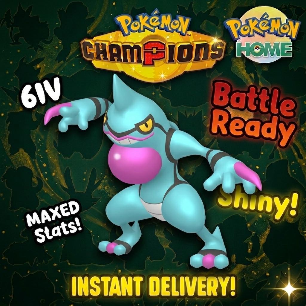 Shiny Toxicroak Pokémon Champions 6IV Competitive Battle Ready – Champions Pokémon card photo
