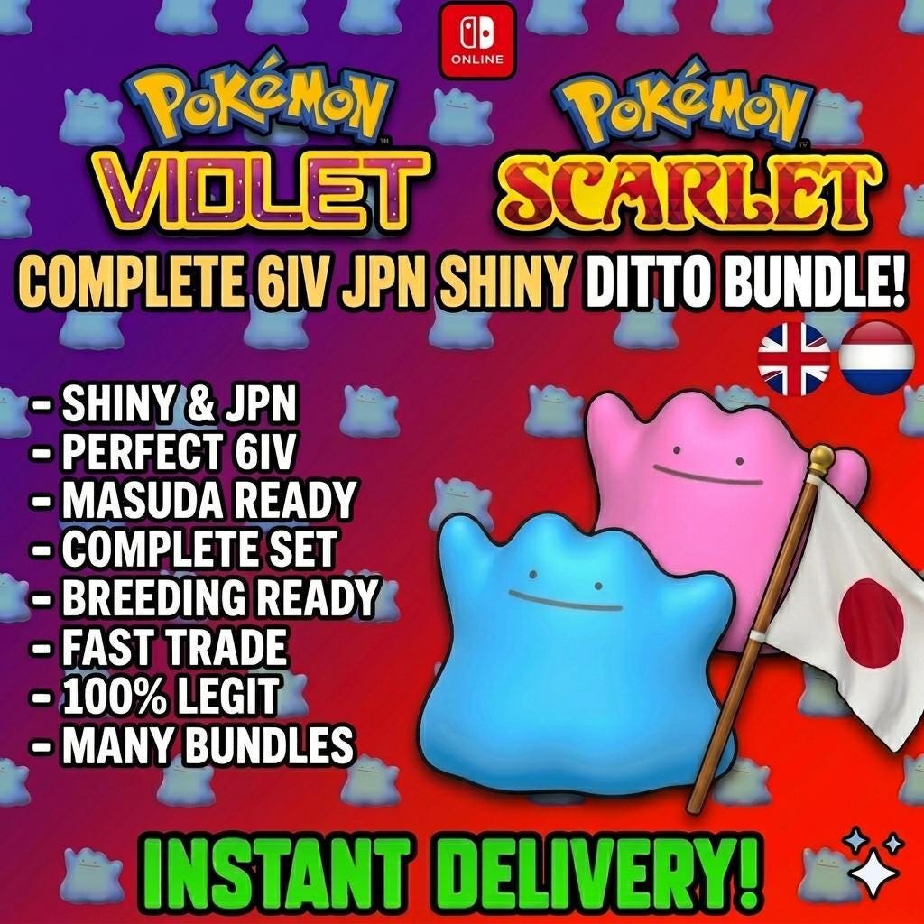 תמונה של מארז שייני 6IV דיטו (אדמנט, מודסט, טימיד, ג'ולי, בולד, קאלם) ערכת רבייה בשיטת מסודה יפנית לפוקימון סקרלט וויולט