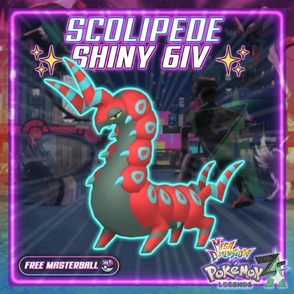 Foto de la carta Pokémon SCOLIPEDE variocolor Pokémon Legends ZA 6IV listo para el combate competitivo