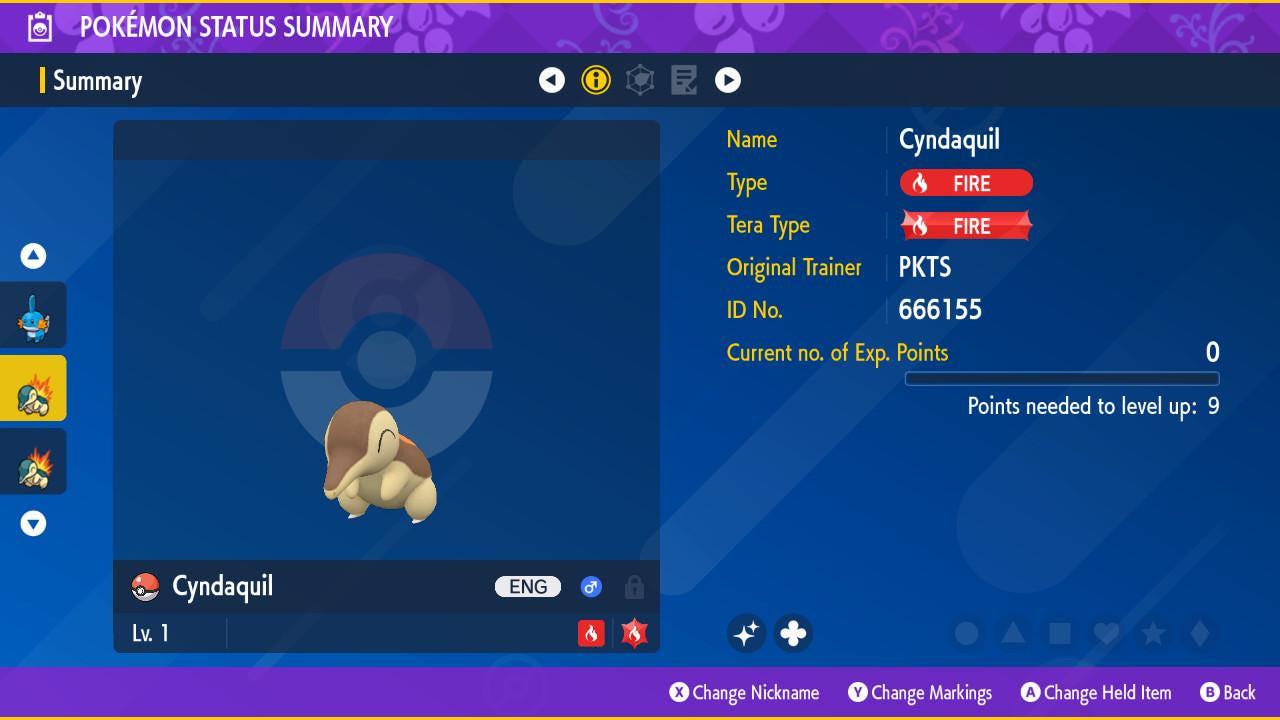 Shiny CYNDAQUIL Pokémon Scarlet and Violet 6IV Competitive Battle Ready Pokémon card photo 2