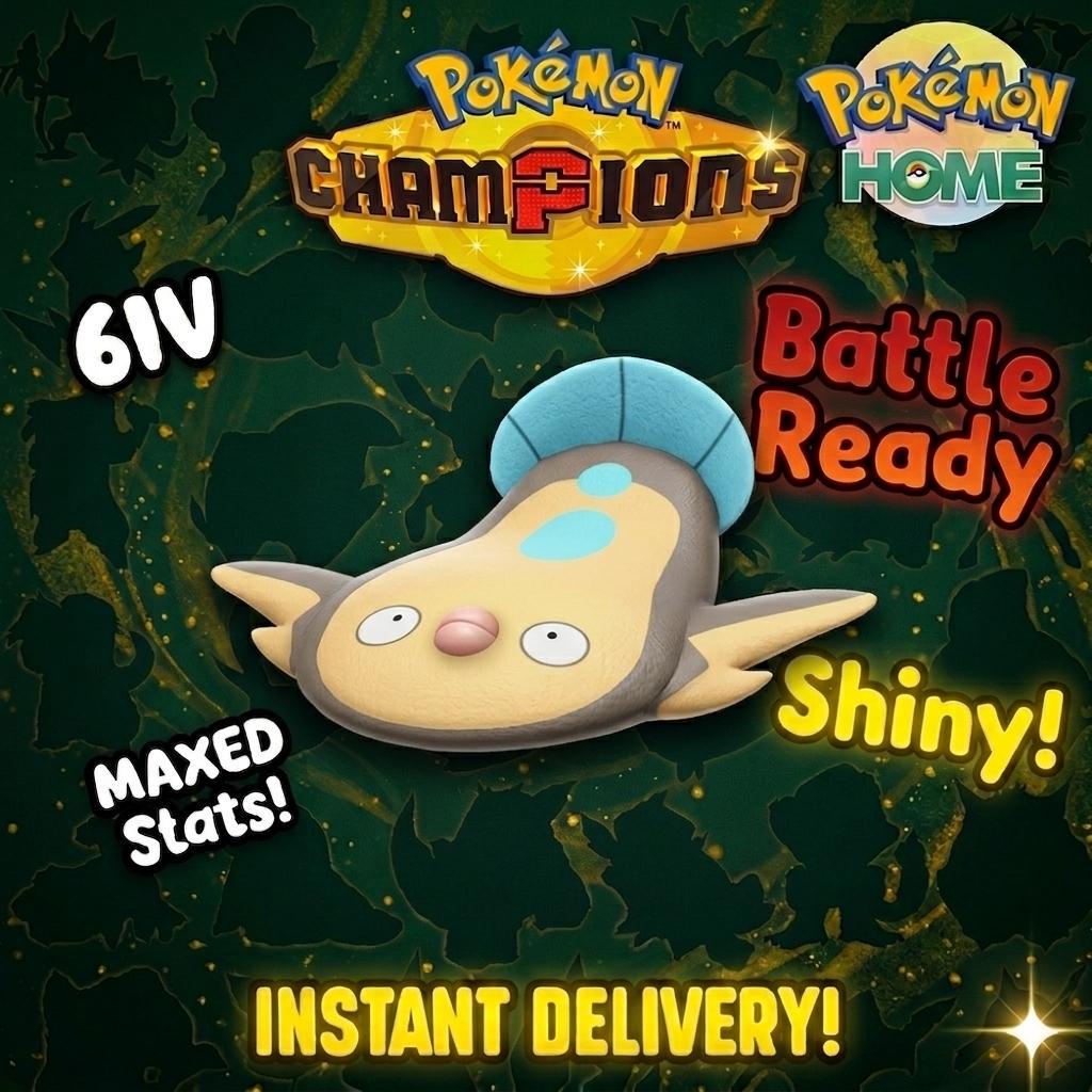 Shiny Stunfisk Pokémon Champions 6IV Competitive Battle Ready – Champions Pokémon card photo