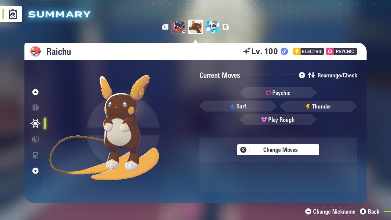 Foto de la carta Pokémon Pokemon Za Shiny 6IV RAICHU DE ALOLA Pokémon Legends ZA 6IV Competitivo Listo para la Batalla 4