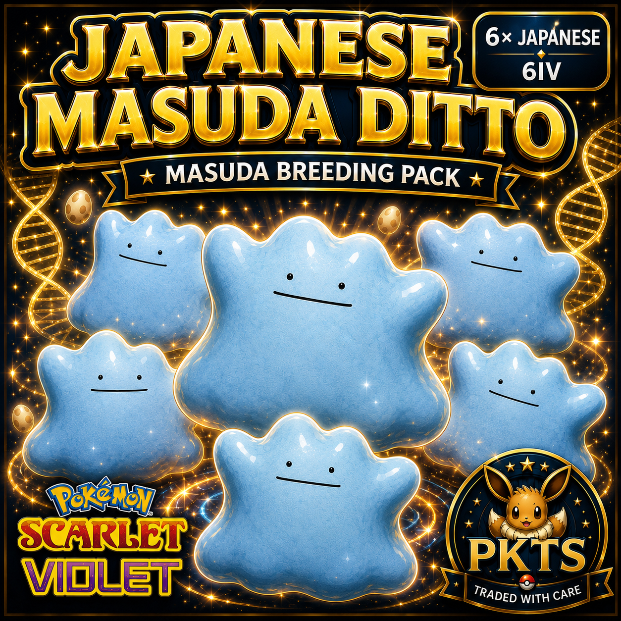 Shiny Japanese Ditto 6IV Pokemon Scarlet and Violet, Buy 6 Masuda Method Breeding Ditto, All Natures Available, Pokemon Trade Pokémon card photo