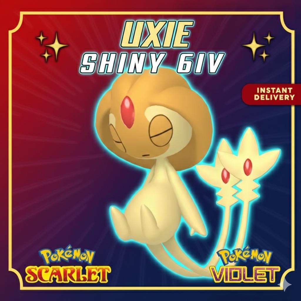 Shiny UXIE Pokémon Scarlet Violet 6IV Competitive Battle Ready – Scarlet & Violet Pokémon card photo