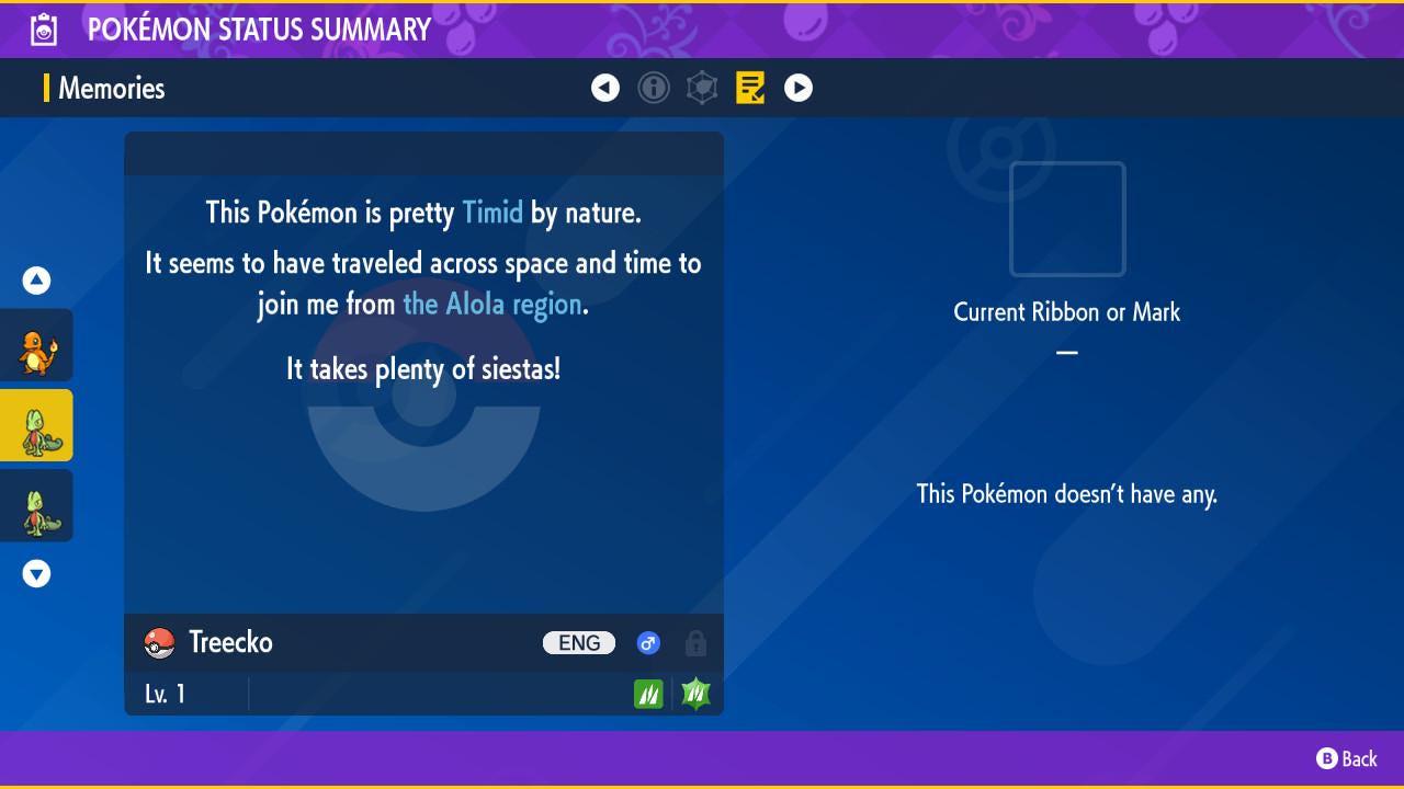 Foto de la carta Pokémon Shiny TREECKO Pokémon Escarlata y Púrpura 6IV Listo para la Batalla Competitiva 3