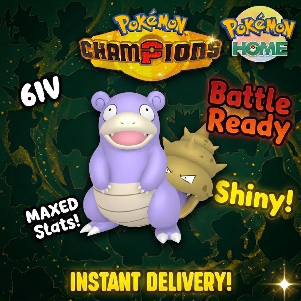 Shiny Slowbro Pokémon Champions 6IV Competitive Battle Ready – Champions Pokémon card photo