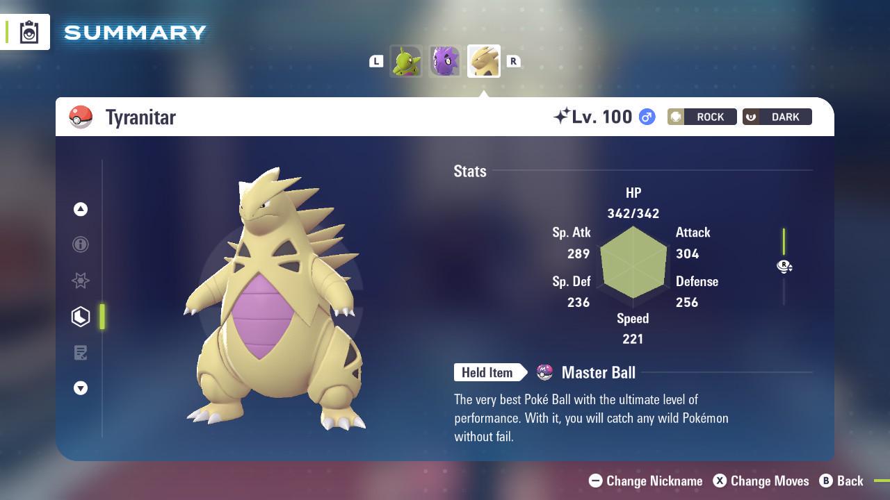 Shiny TYRANITAR Pokémon Legends ZA 6IV Competitive Battle Ready Pokémon card photo
