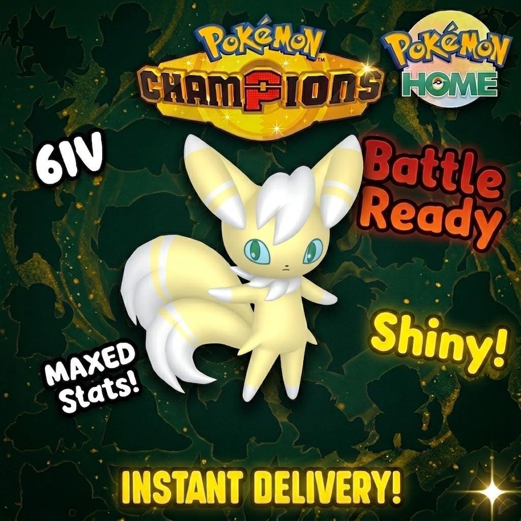 Shiny Meowstic Pokémon Champions 6IV Competitive Battle Ready – Champions Pokémon card photo