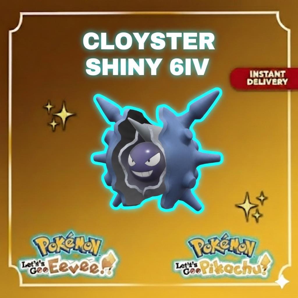 Shiny CLOYSTER Pokémon Lets Go Pikachu Eevee 6IV Competitive Battle Ready – Pokémon Let's Go Pokémon card photo