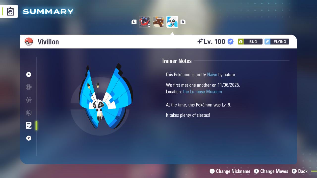 Foto de la carta Pokémon Pokemon Za Shiny 6IV MARINE VIVILLON Pokémon Legends ZA 6IV Listo para el Combate Competitivo 4