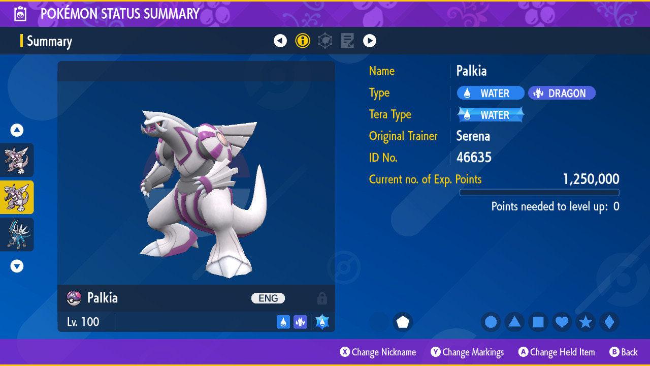 NON Shiny PALKIA Pokémon Scarlet and Violet 6IV Competitive Battle Ready – Scarlet & Violet Pokémon card photo