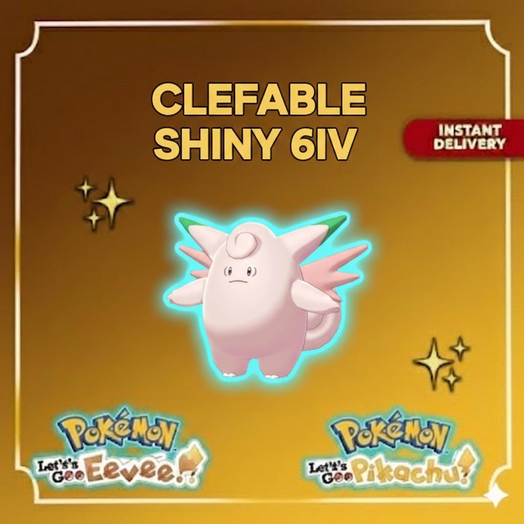 Foto de la carta Pokémon Shiny CLEFABLE Hembra 6IV Competitivo Listo para la batalla