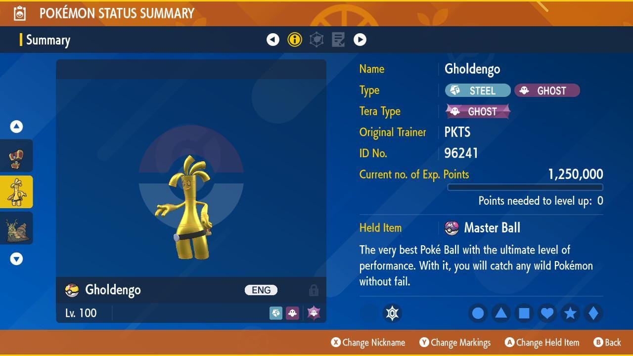 Non Shiny GHOLDENGO Ev Trained Scarlet Violet Pokémon Battle Ready Competitive Free Bonus Shiny Fast Delivery Pokémon card photo