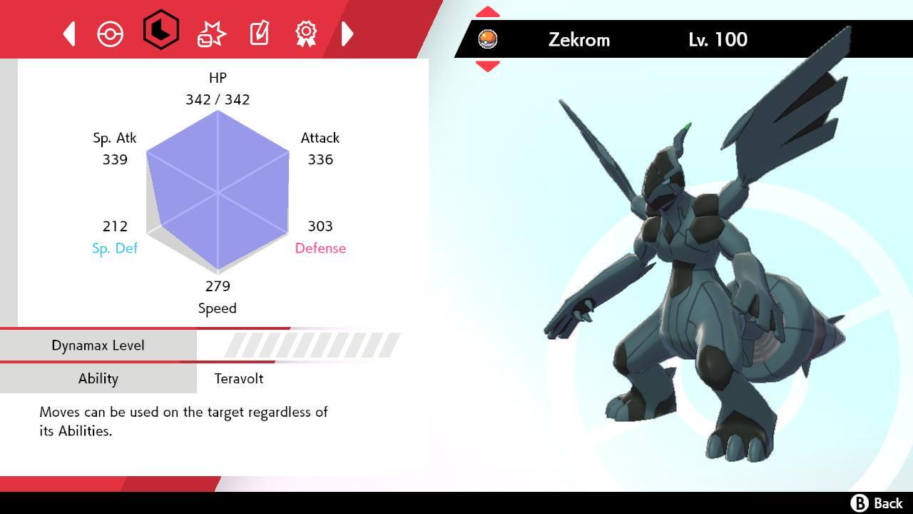 Shiny ZEKROM Pokemon Sword Shield 6IV Competitive Battle Ready Pokémon card photo 2