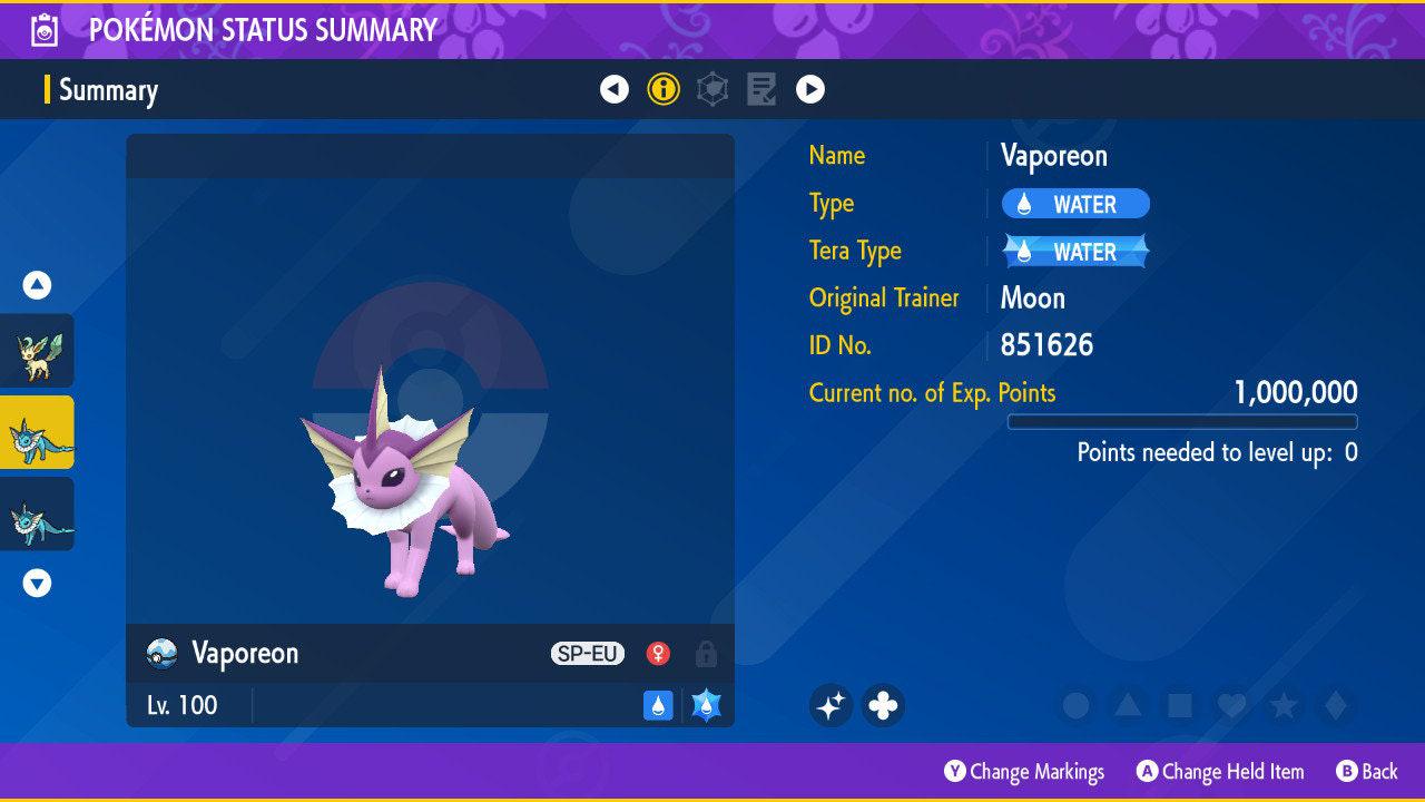 Shiny VAPOREON Pokémon Scarlet Violet 6IV Competitive Battle Ready Pokémon card photo 2