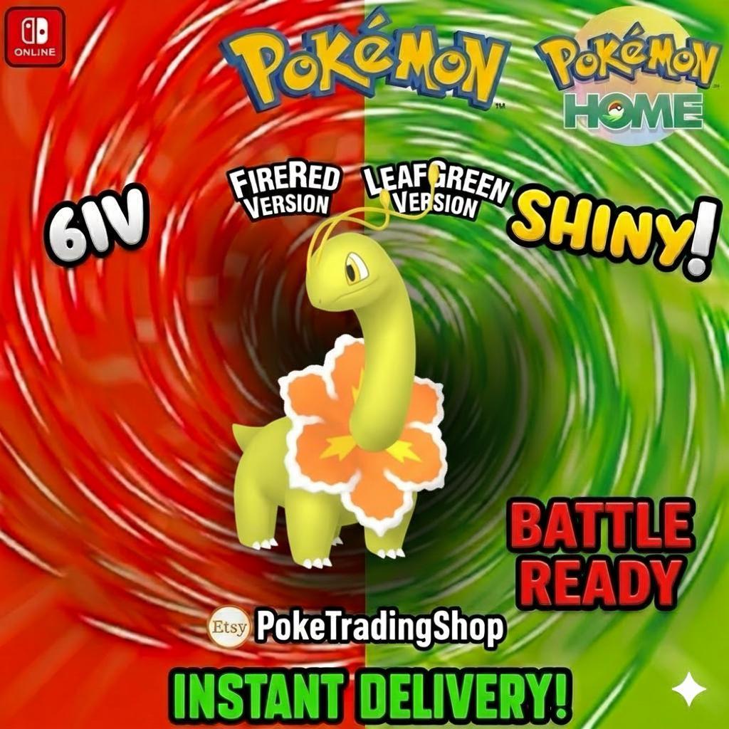 SHINY MEGANIUM Pokémon FireRed LeafGreen 6IV Competitive Battle Ready Pokémon card photo