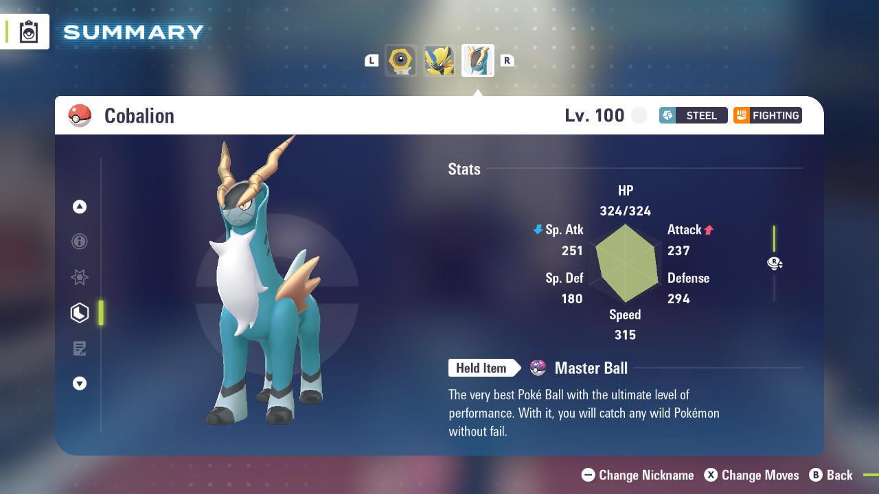 Non Shiny 6IV Cobalion Pokemon Legends Za Mega Dimension DLC 6IV Competitive Battle Ready Pokémon card photo