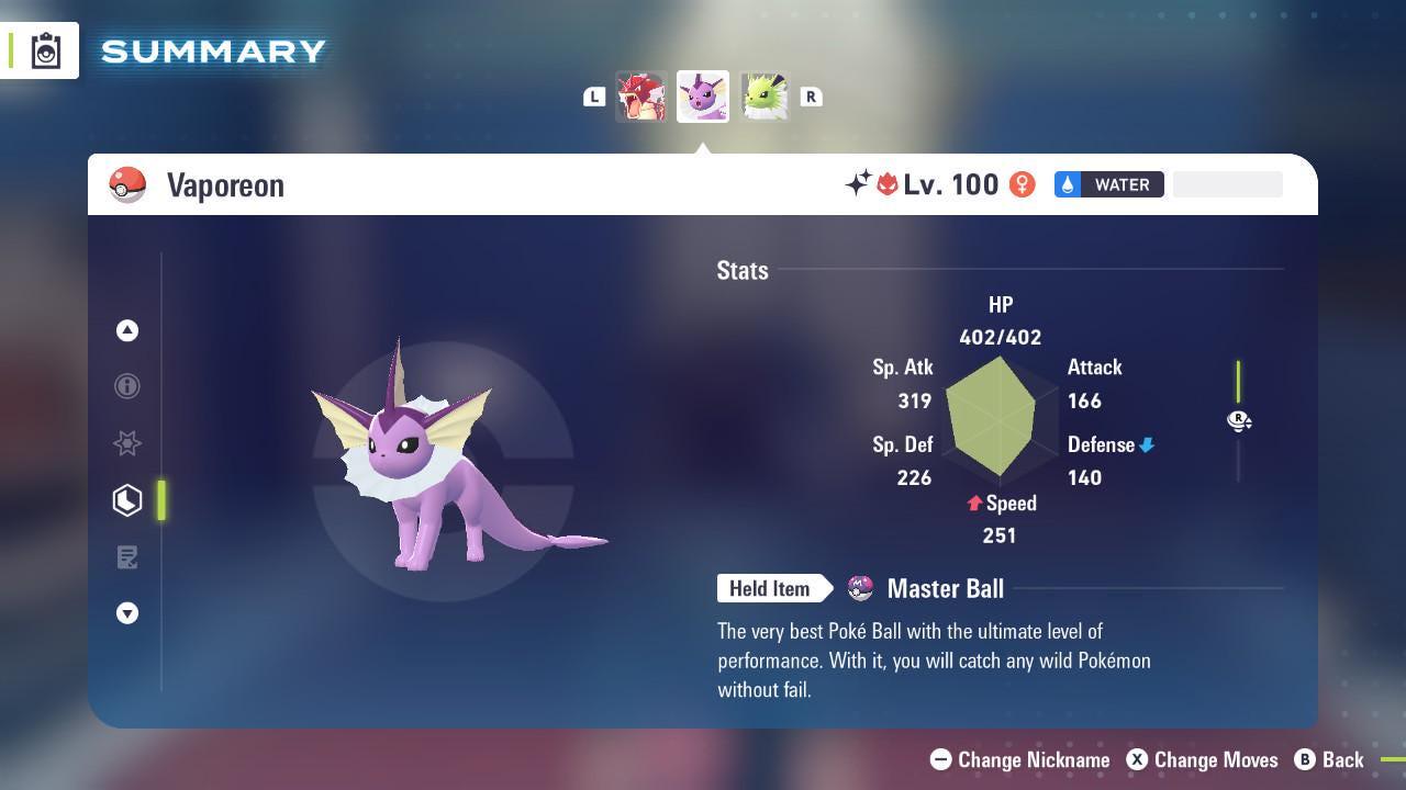 Shiny Alpha Vaporeon Pokémon Legends ZA 6IV Competitive Battle Ready Pokémon card photo 2