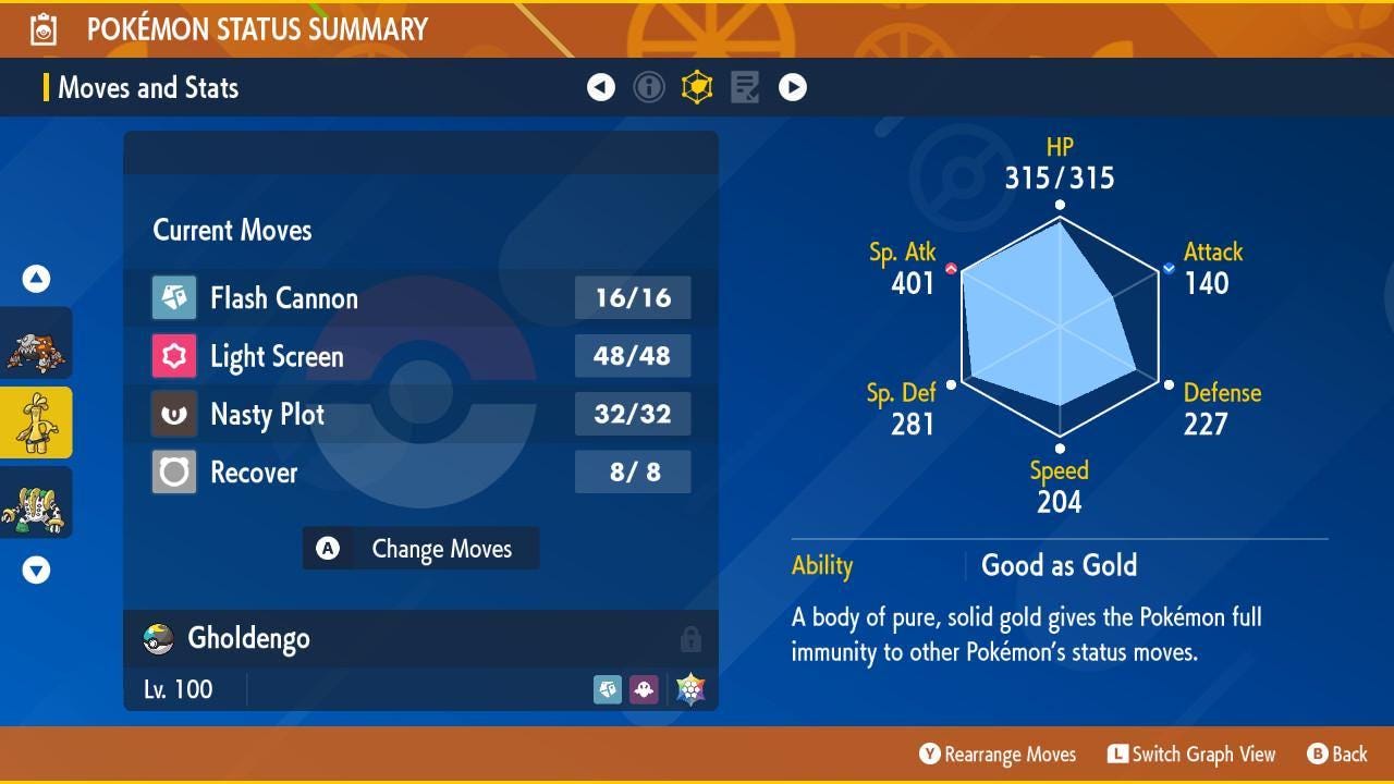 Foto de la carta Pokémon Shiny GHOLDENGO Entrenado en EVs Escarlata Violeta Pokémon Listo para la Batalla Competitivo + Shiny de Regalo Entrega Rápida 3