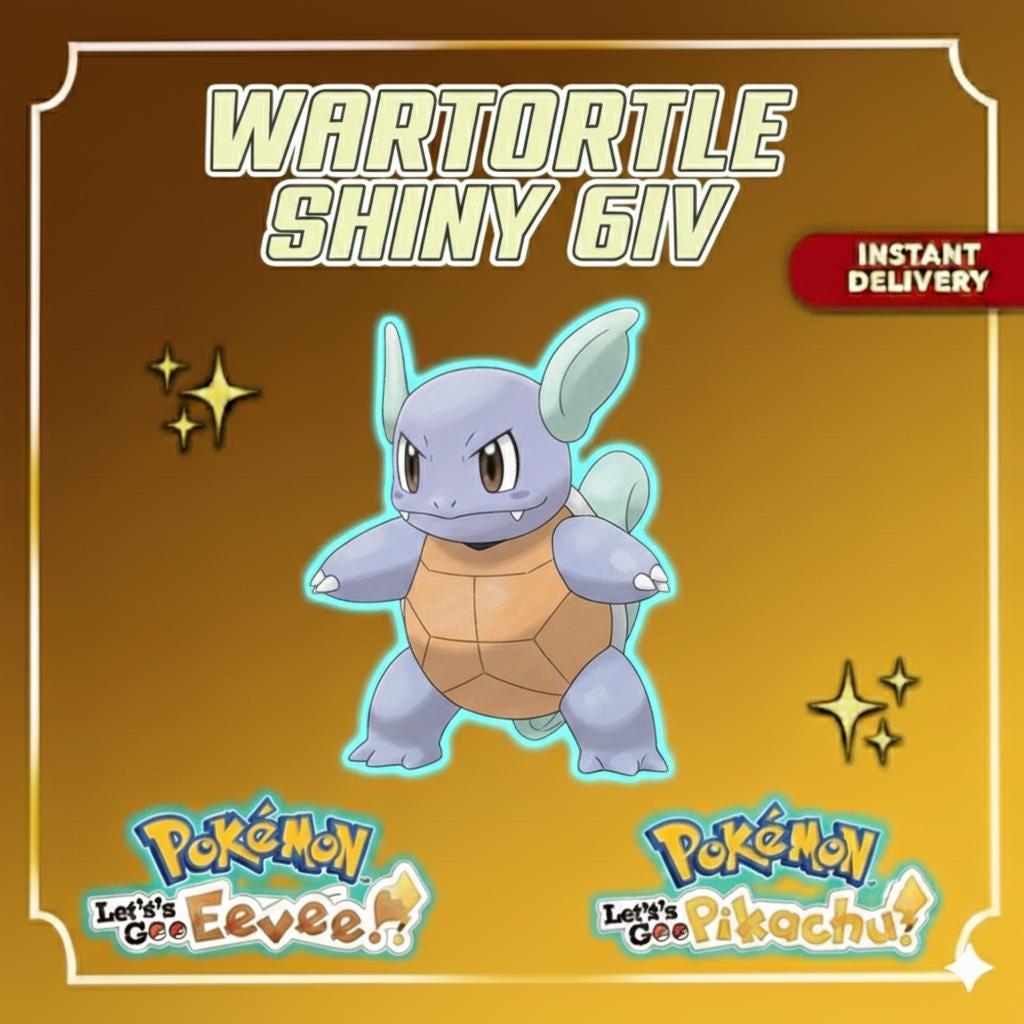 Shiny WARTORTLE Pokémon Lets Go Pikachu Eevee 6IV Competitive Battle Ready – Pokémon Let's Go Pokémon card photo