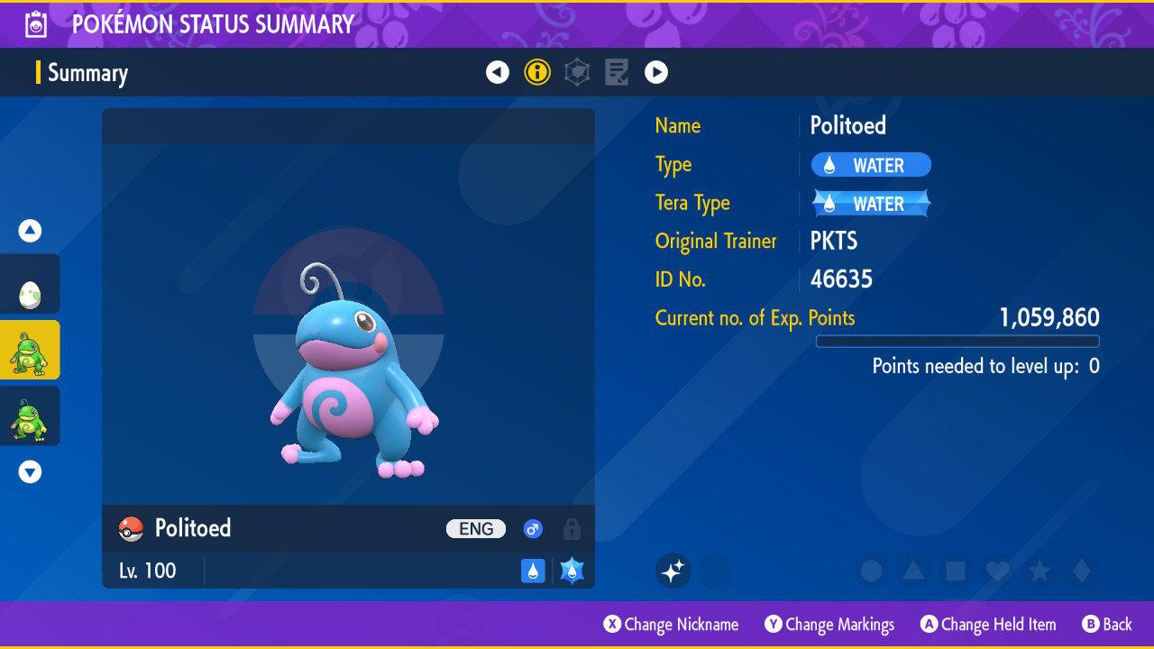 Shiny POLITOAD Pokémon Scarlet Violet 6IV Competitive Battle Ready – Scarlet & Violet Pokémon card photo