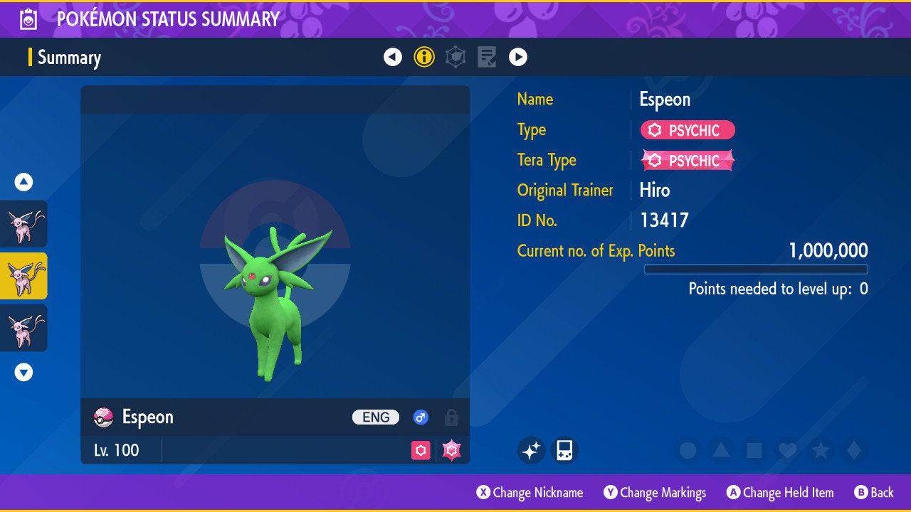 Shiny ESPEON Pokémon Scarlet Violet 6IV Competitive Battle Ready – Scarlet & Violet Pokémon card photo