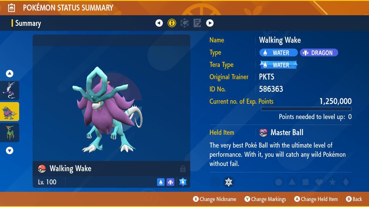 Non Shiny WALKING WAKE Ev Trained Scarlet Violet Pokémon Battle Ready Competitive Free Bonus Shiny Fast Delivery – Scarlet & Violet Pokémon card photo