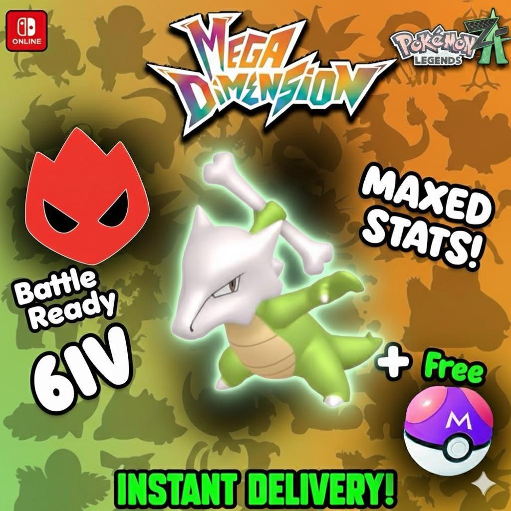 Foto de la carta Pokémon Marowak Alfa Shiny Pokemon Legends Za Mega Dimension DLC 6IV Competitivo Listo para la Batalla