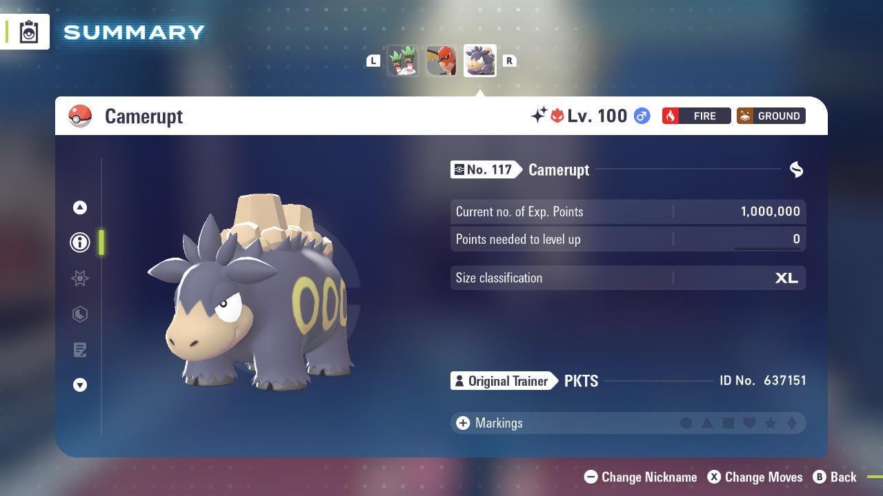 Shiny Alpha Camerupt Pokémon Legends ZA 6IV Competitive Battle Ready Pokémon card photo 3
