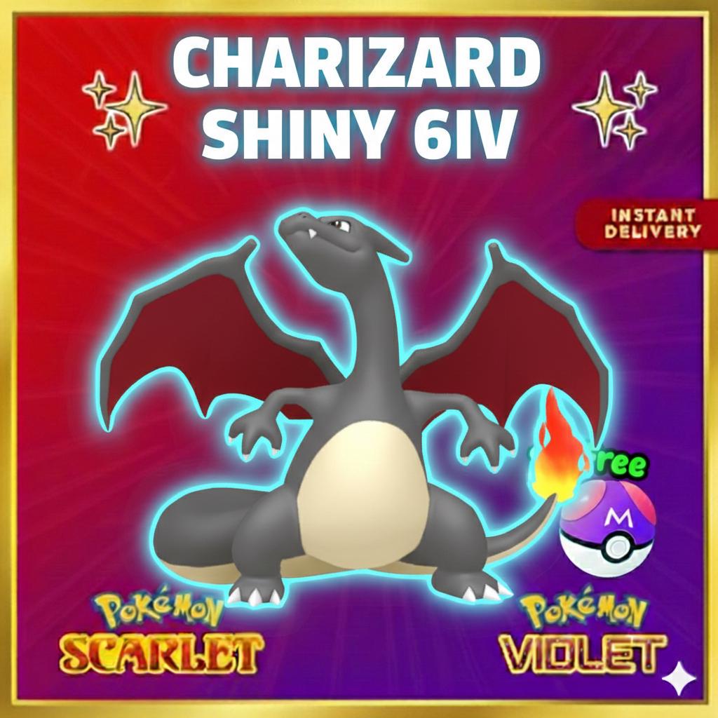 Shiny CHARIZARD Pokémon Scarlet Violet 6IV Competitive Battle Ready – Scarlet & Violet Pokémon card photo