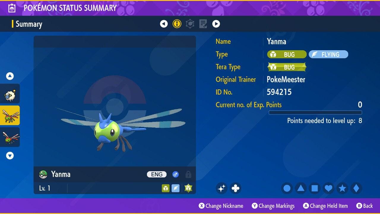 Shiny YANMA Pokémon Scarlet Violet 6IV Competitive Battle Ready – Scarlet & Violet Pokémon card photo