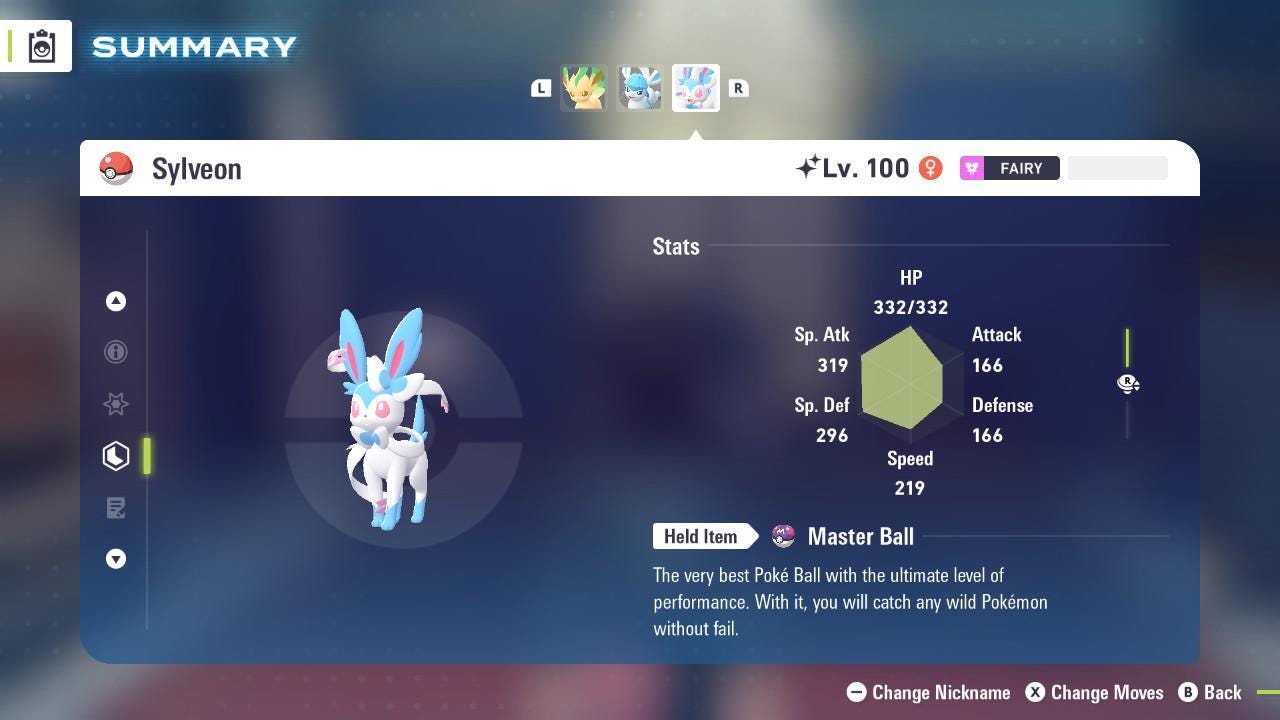 Фото покемона Shiny SYLVEON Pokémon Legends ZA 6IV Готовый к битве 2