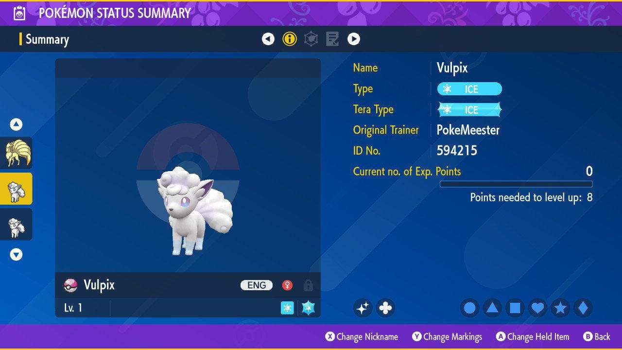 Shiny Alolan VULPIX Pokémon Scarlet Violet 6IV Competitive Battle Ready Pokémon card photo 2