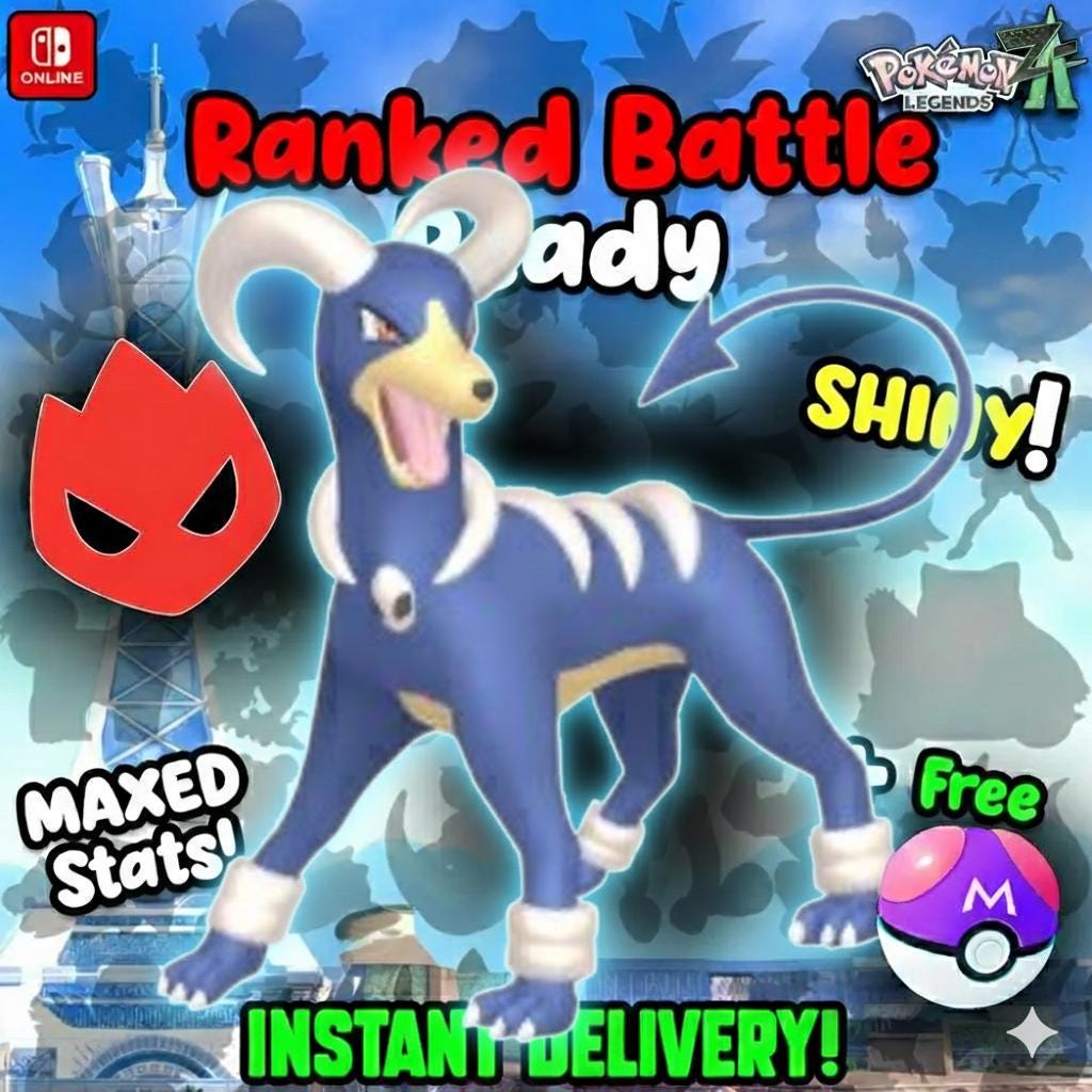 Shiny Alpha Houndoom Pokémon Legends ZA 6IV Competitive Battle Ready – Pokémon Legends Z-A Pokémon card photo