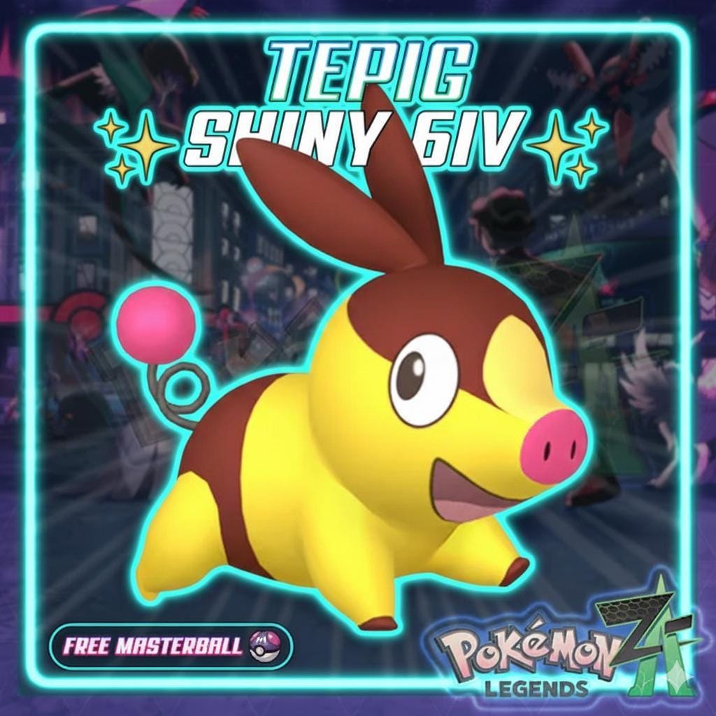 Shiny TEPIG Pokémon Legends ZA 6IV Competitive Battle Ready Pokémon card photo