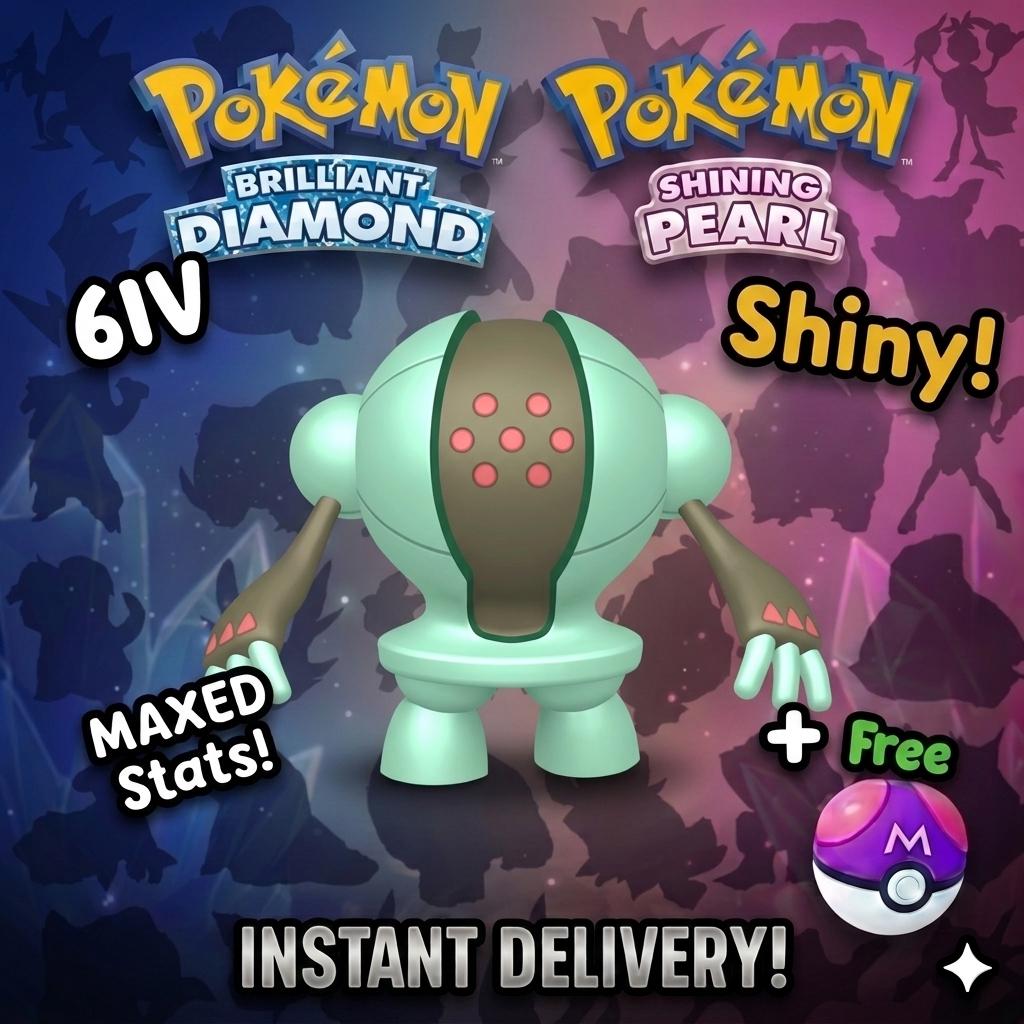 SHINY 6IV REGISTEEL Pokemon Brilliant Diamond Shining Pearl 6IV Competitive Battle Ready – Brilliant Diamond & Shining Pearl Pokémon card photo
