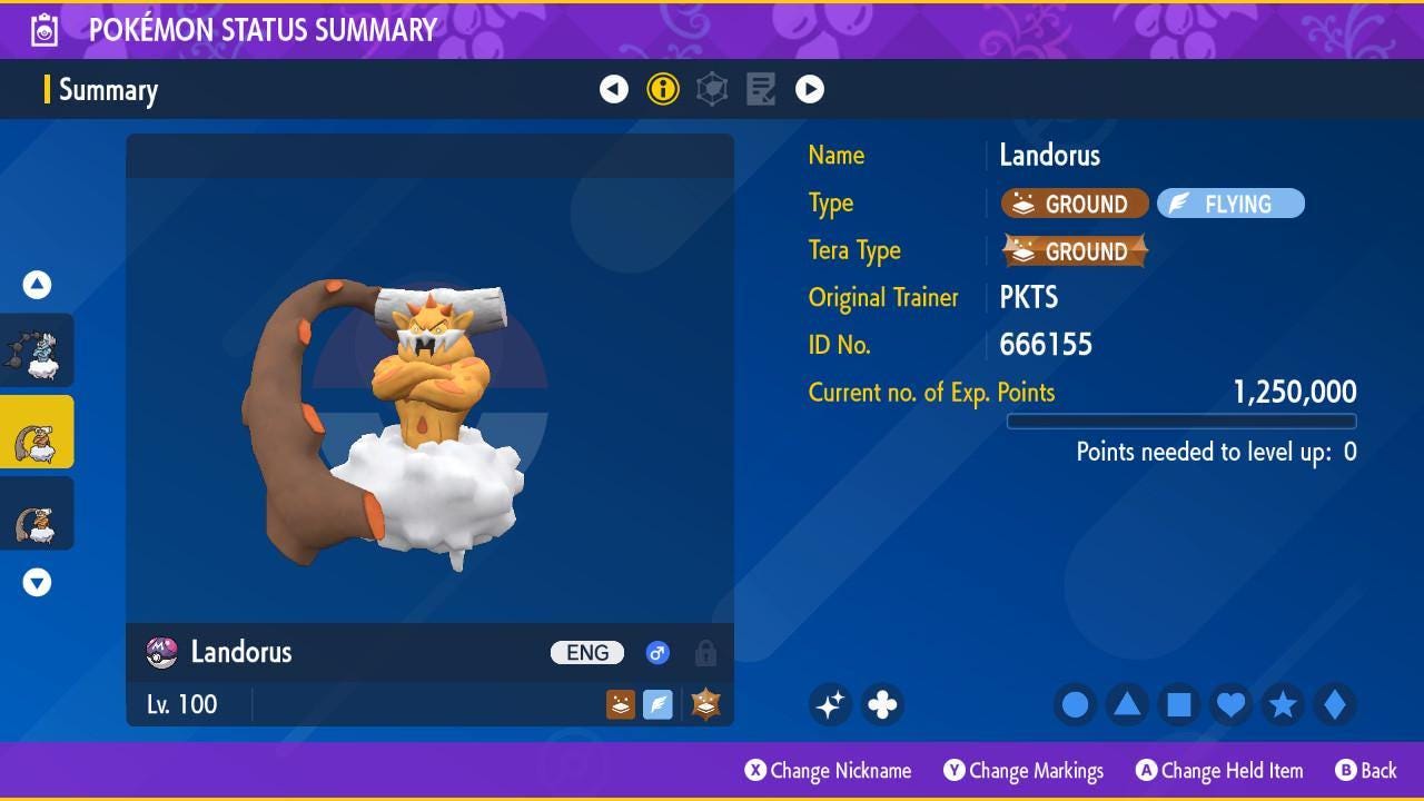 Shiny LANDORUS Pokémon Scarlet Violet 6IV Competitive Battle Ready Pokémon card photo 2
