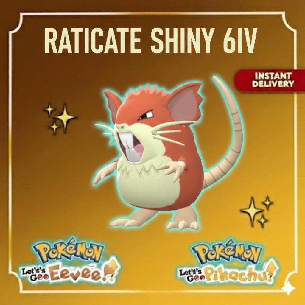 Foto de la carta Pokémon RATICATE Variocolor 6IV Listo para la Batalla Competitiva
