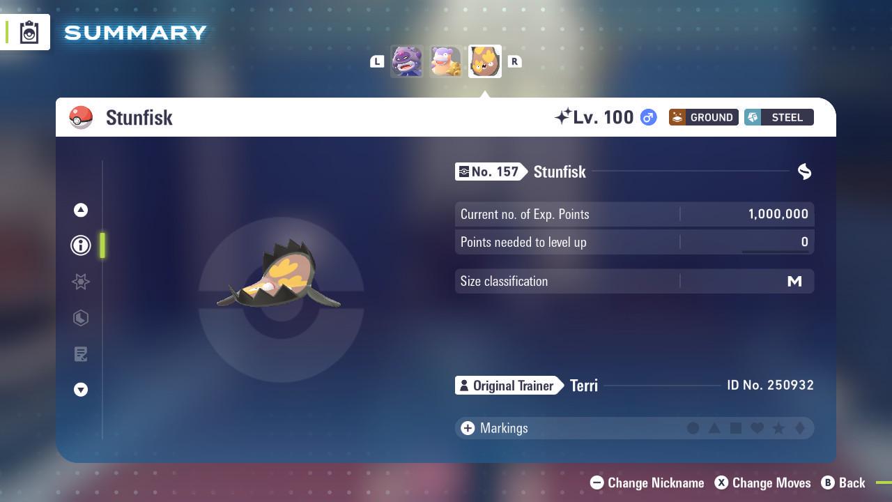 Pokemon Za Shiny 6IV GALARIAN STUNFISK Pokémon Legends ZA 6IV Competitive Battle Ready Pokedex Pokémon card photo 3