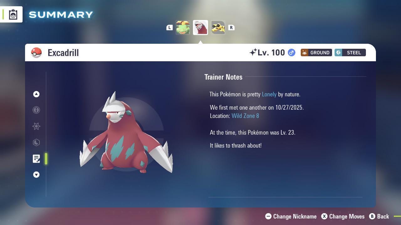Foto de la carta Pokémon Shiny EXCADRILL Pokémon Legends ZA 6IV Competitivo Listo para la Batalla 4