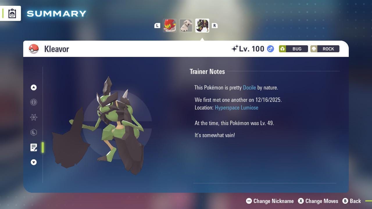 Фото покемона Шайни Клеавор Pokemon Legends ZA Mega Dimension DLC 6IV Готов к соревновательным битвам 4