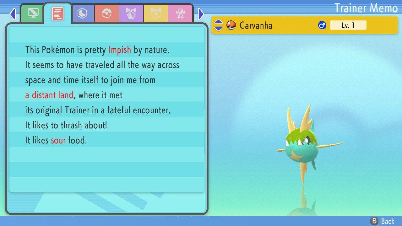 SHINY 6IV CARVANHA Pokemon Brilliant Diamond Shining Pearl 6IV Competitive Battle Ready Pokémon card photo 2