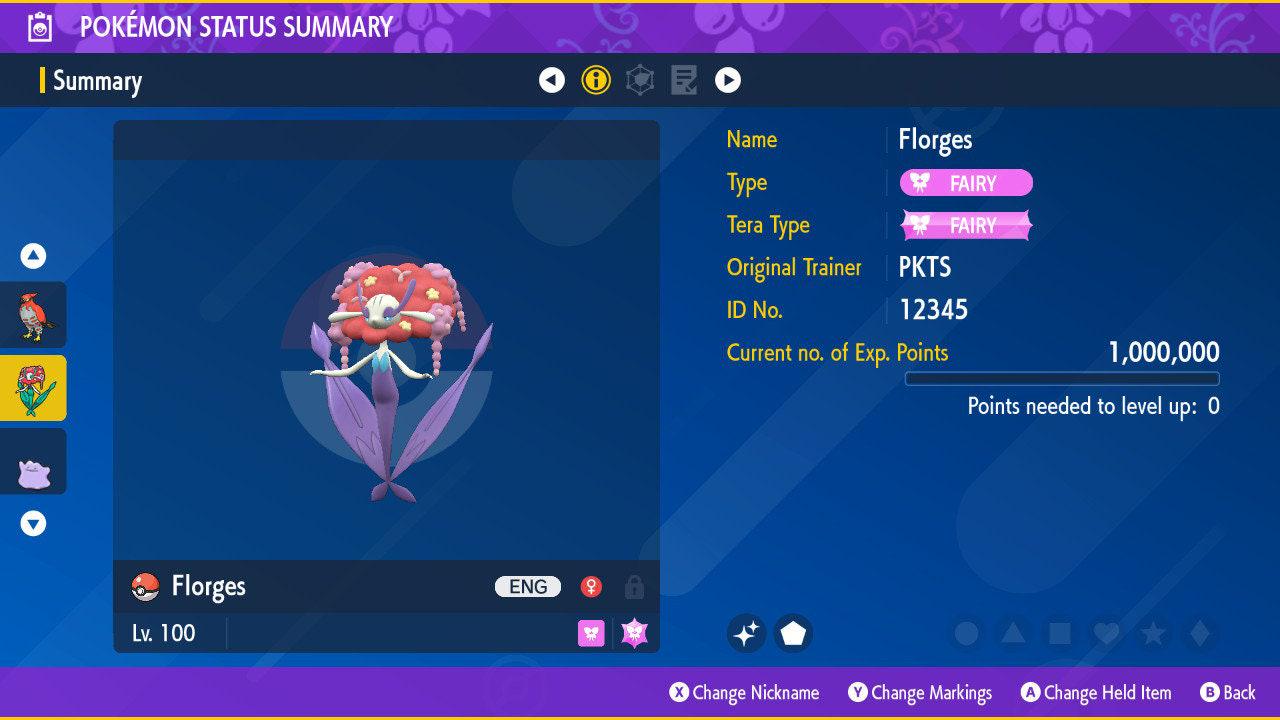 Shiny FLORGES Pokémon Scarlet Violet 6IV Competitive Battle Ready – Scarlet & Violet Pokémon card photo