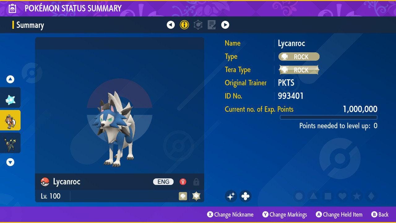 Shiny LYCANROC Pokémon Scarlet Violet 6IV Competitive Battle Ready Pokémon card photo