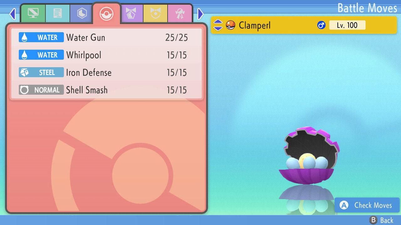 SHINY 6IV CLAMPERL Pokemon Brilliant Diamond Shining Pearl 6IV Competitive Battle Ready Pokémon card photo 4