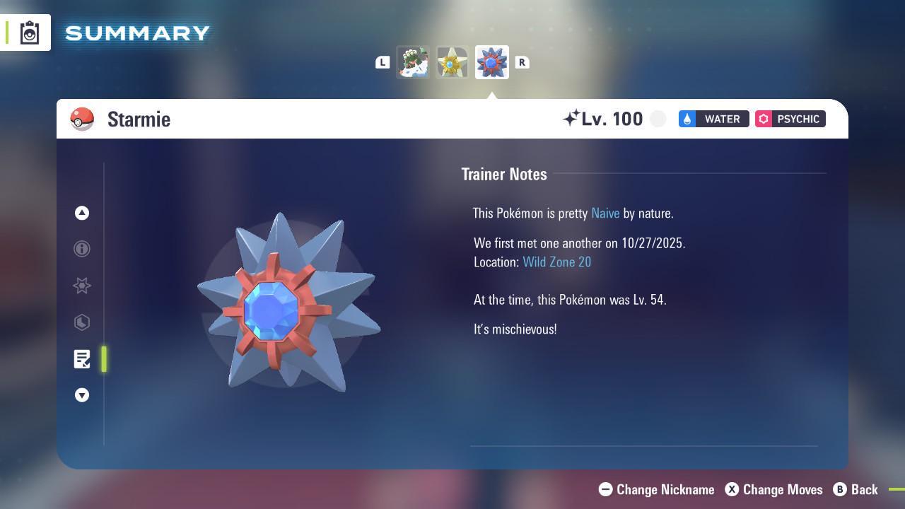 Shiny STARMIE Pokémon Legends ZA 6IV Competitive Battle Ready Pokémon card photo 4