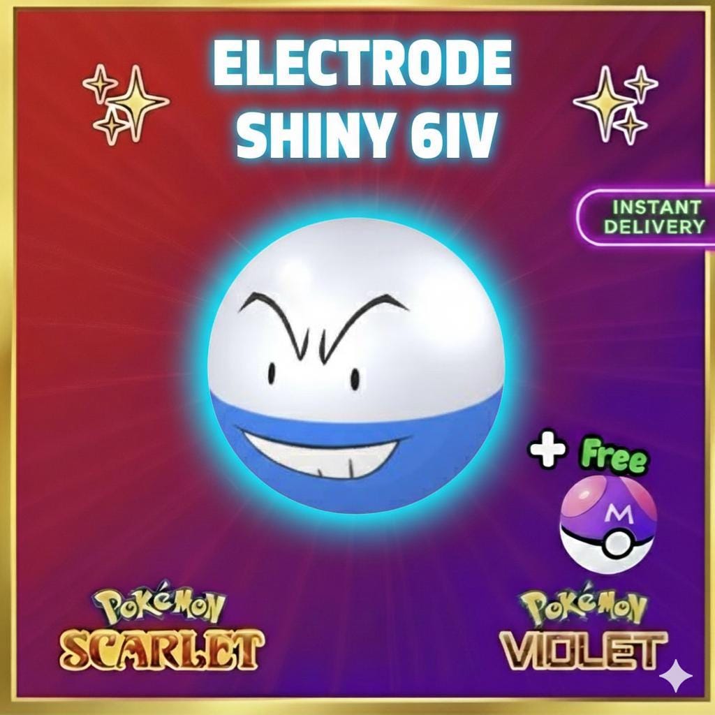 Shiny ELECTRODE Pokémon Scarlet Violet 6IV Competitive Battle Ready – Scarlet & Violet Pokémon card photo