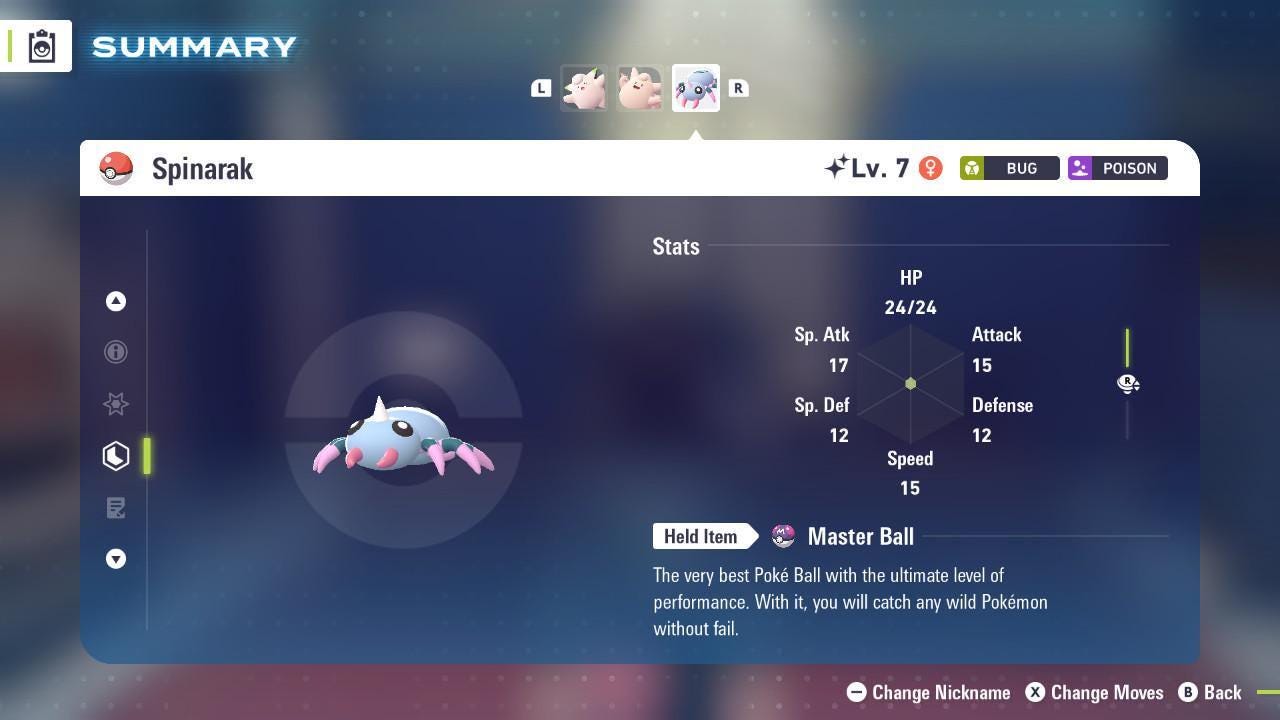Shiny SPINARAK Pokémon Legends ZA 6IV Competitive Battle Ready Pokémon card photo